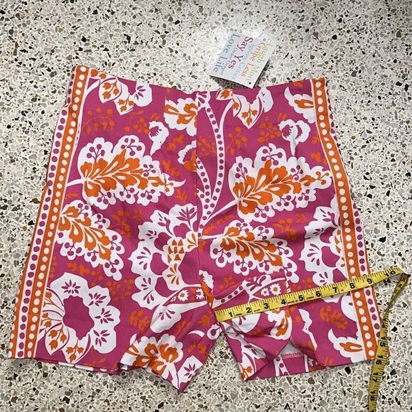 NWT Gretchen Scott Shorty Short Flora pink Orange high rise medium m - Picture 4 of 6
